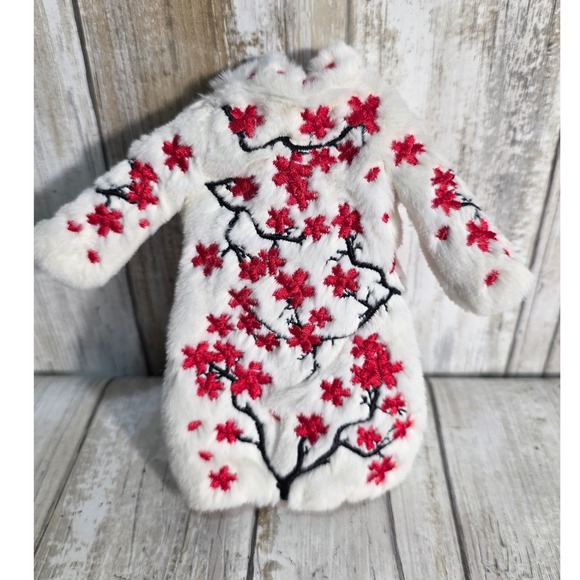 Rainbow Shadow High Rosie Redwood Doll Outfit Cherry Blossom Faux Fur Long Coat - Picture 3 of 9